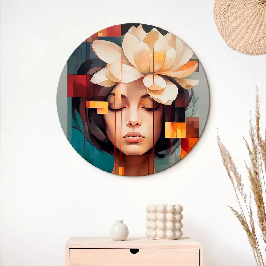 Glezna Sieviete ar ziedu r45796