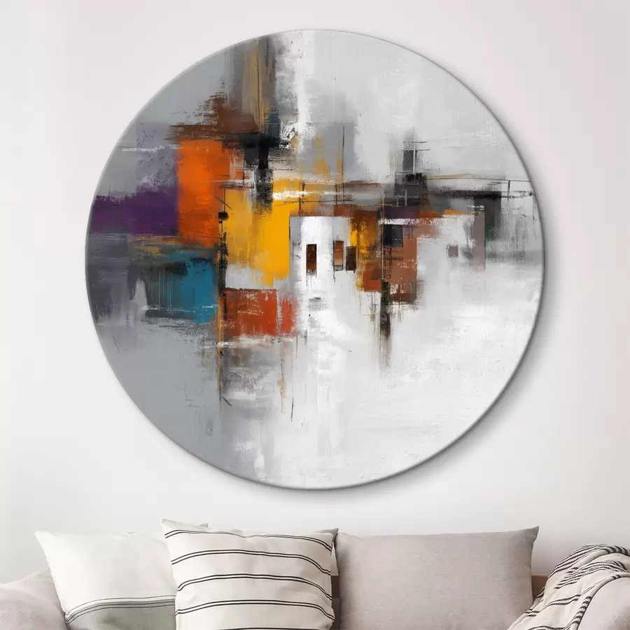 Glezna Krāsaina abstrakcija ar ģeometriskiem motīviem r45239