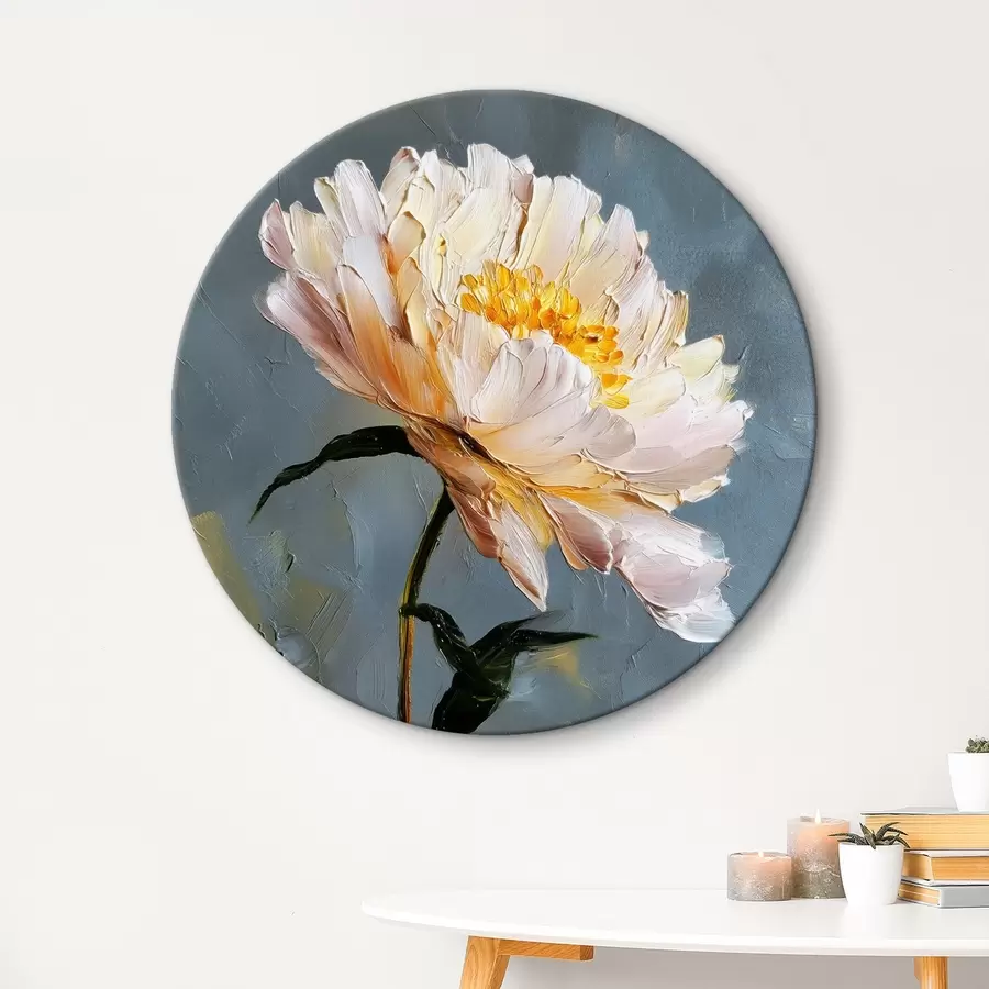 Glezna Abstrakts zieds: kompozīcija zilos un pelēkos toņos r45542