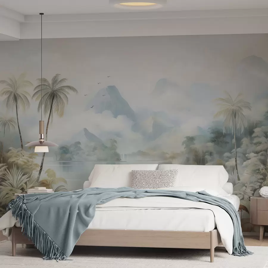 Fototapetes Upe džungļos netālu no kalniem w04536