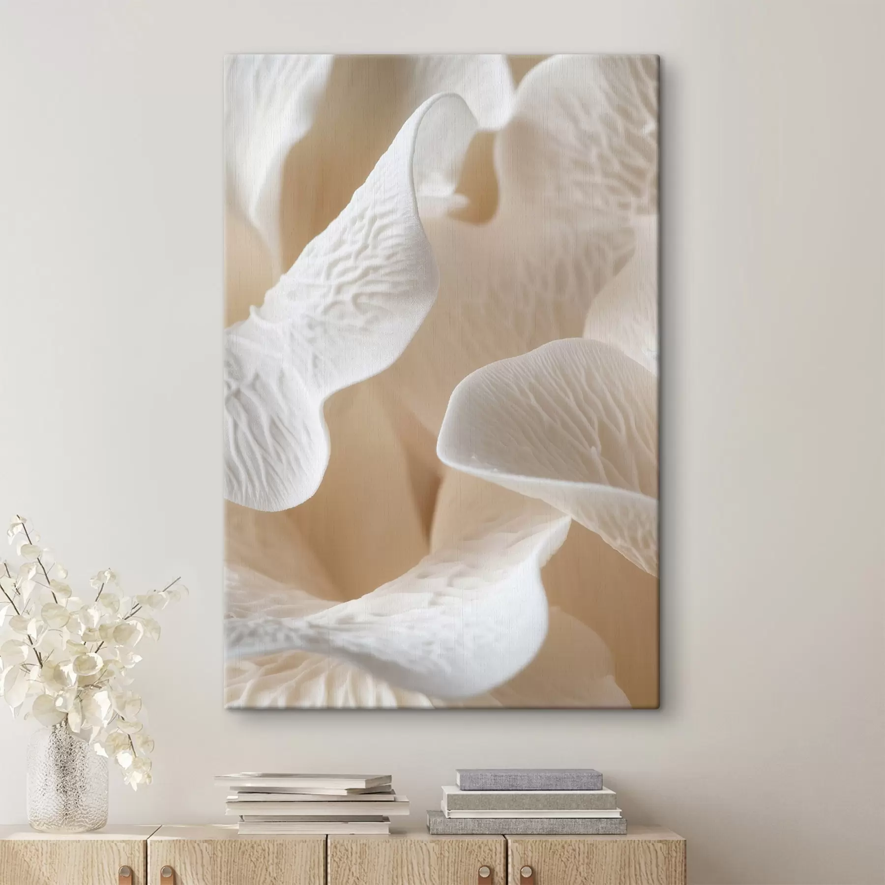Glezna ziedlapiņas ar vēnām smilškrāsā tonī s45703