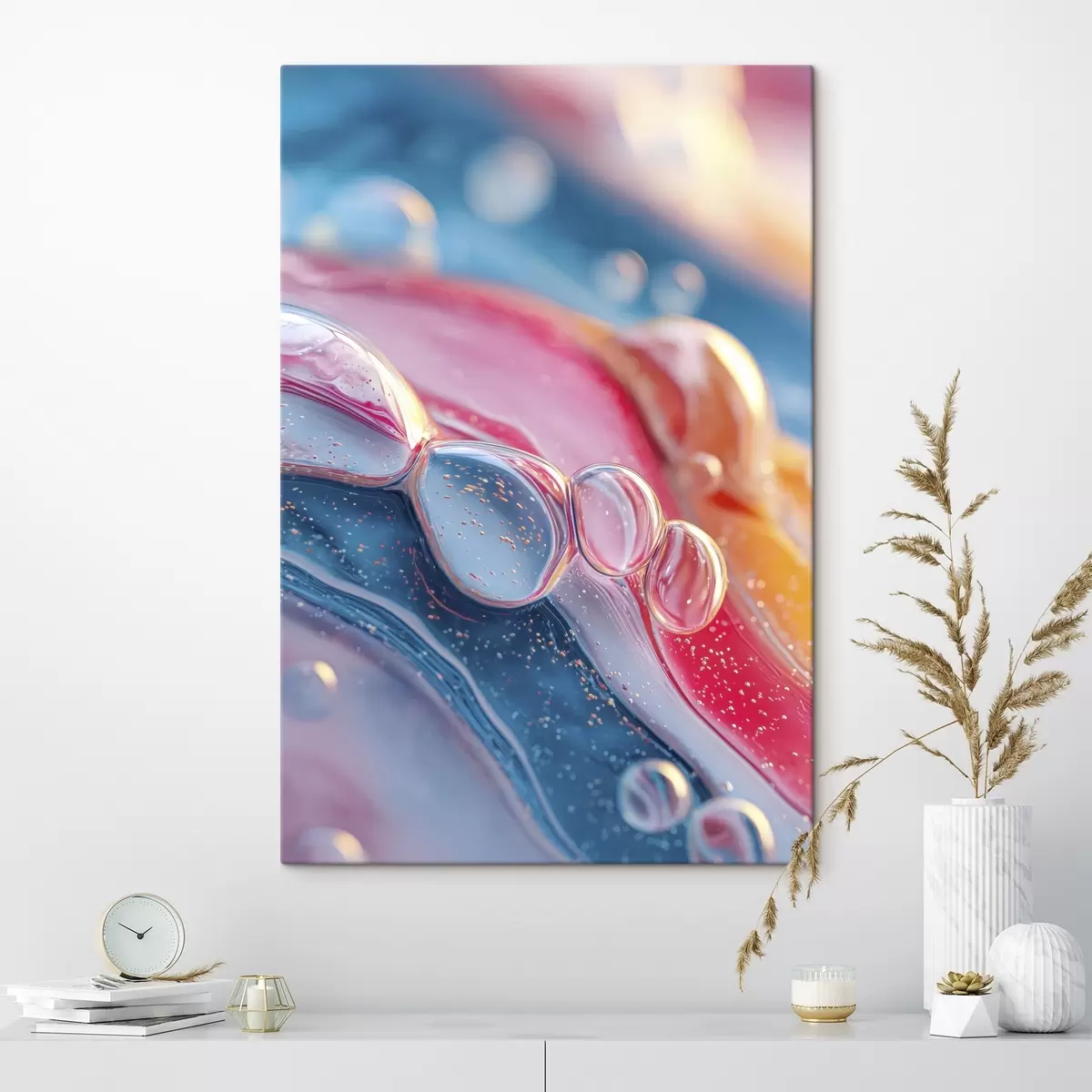 Glezna daudzkrāsainas viļņi ar burbuļiem s45705