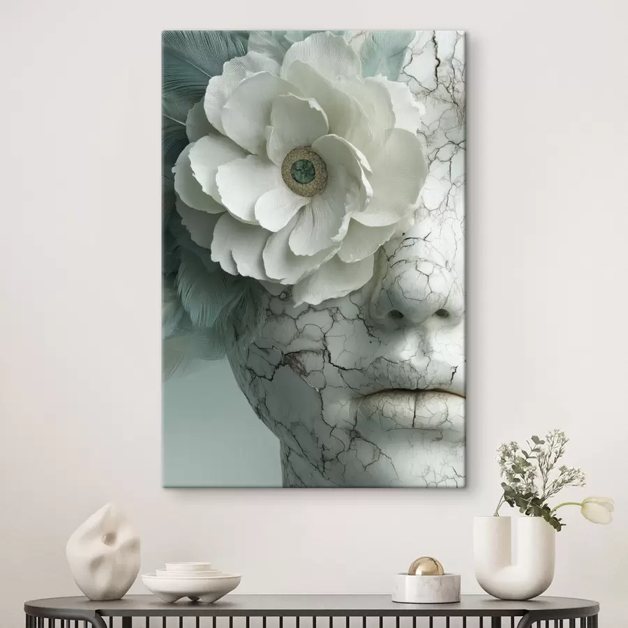 Glezna marmora meitenes seja ar ziedu s45709