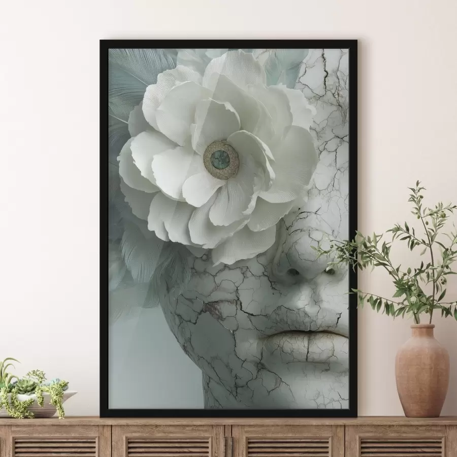 Fototapetes marmora meitenes seja ar ziedu f45709