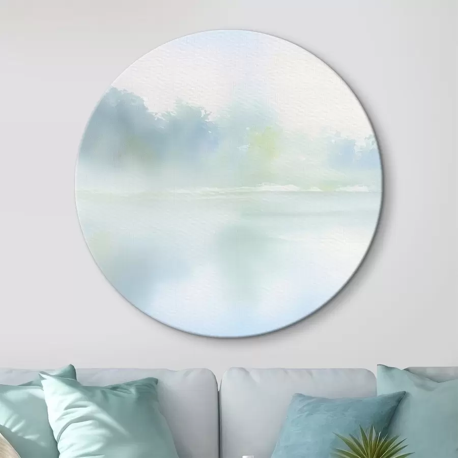 Glezna akvareļu ezers zilos toņos r45714