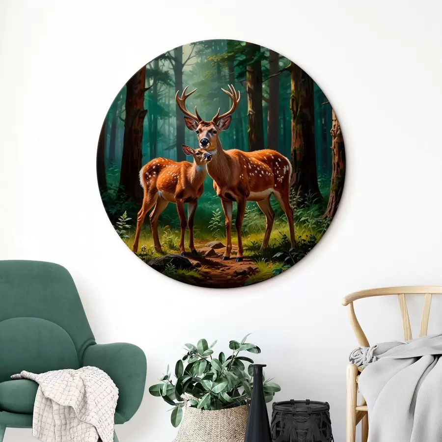 Glezna briedis ar mazuli mežā r45732