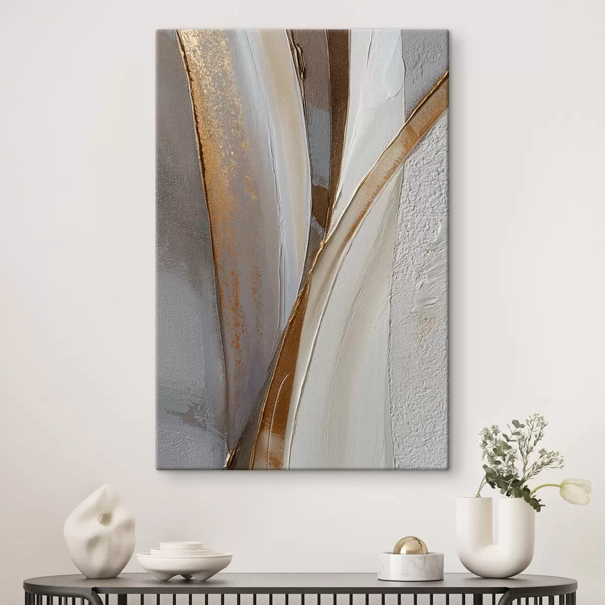 Glezna Teksturētas abstraktas līnijas ar dzeltenām un oranžām dzirkstelēm s45810