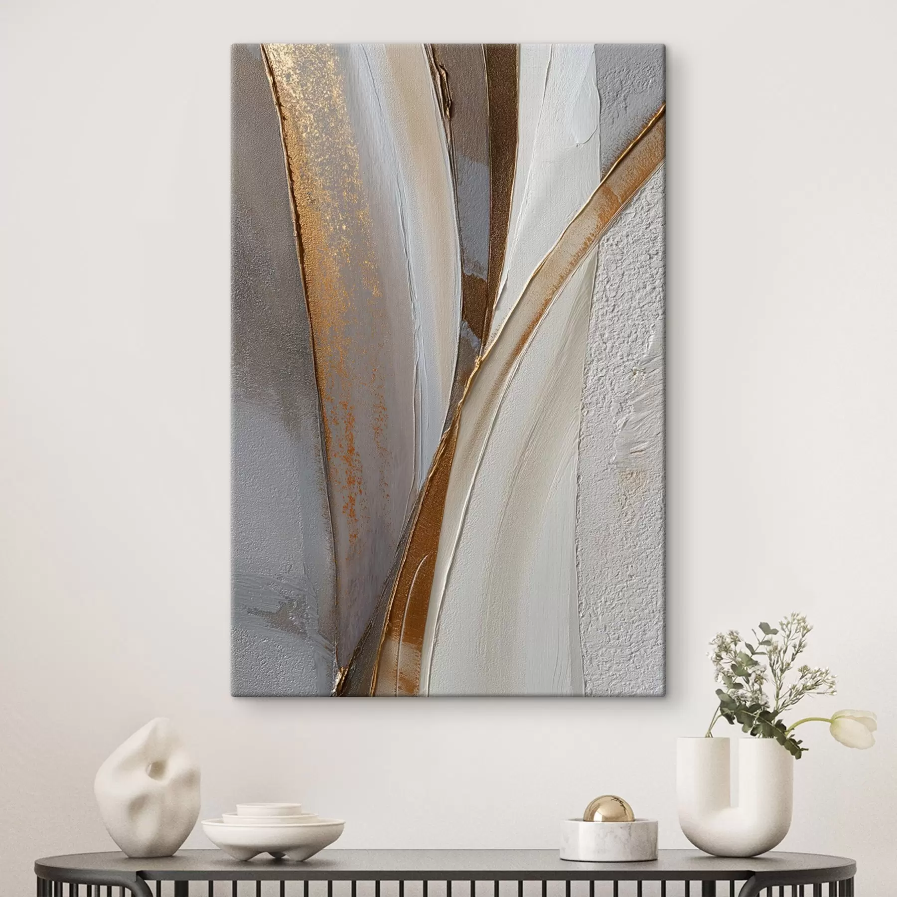 Glezna Teksturētas abstraktas līnijas ar dzeltenām un oranžām dzirkstelēm s45810