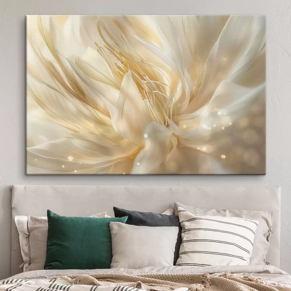 Glezna Gaišs abstrakts zieds dzeltenoranžā mirdzumā s45819