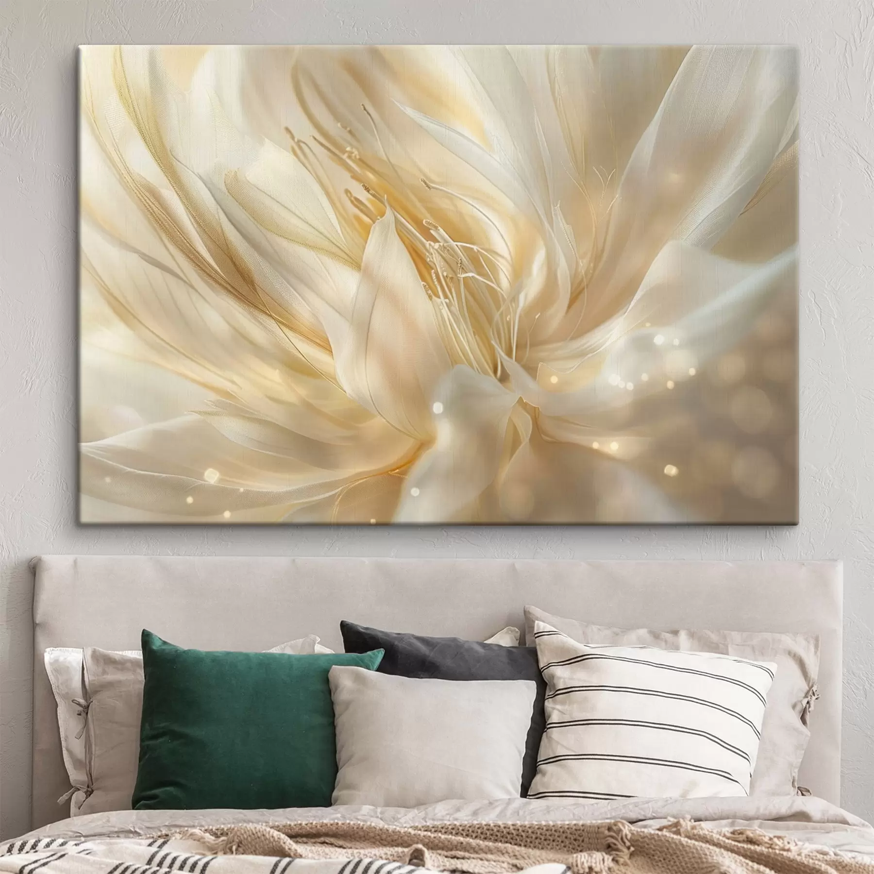 Glezna Gaišs abstrakts zieds dzeltenoranžā mirdzumā s45819