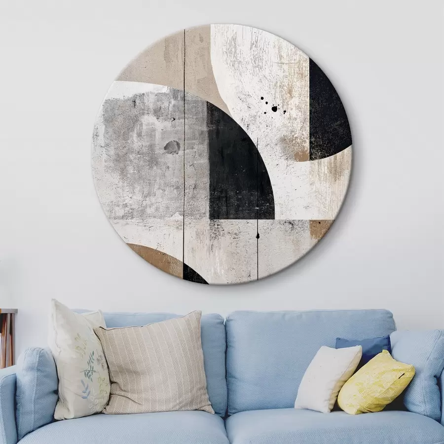 Glezna Ģeometriskas formas pelēkā un smilškrāsā toņos r45812