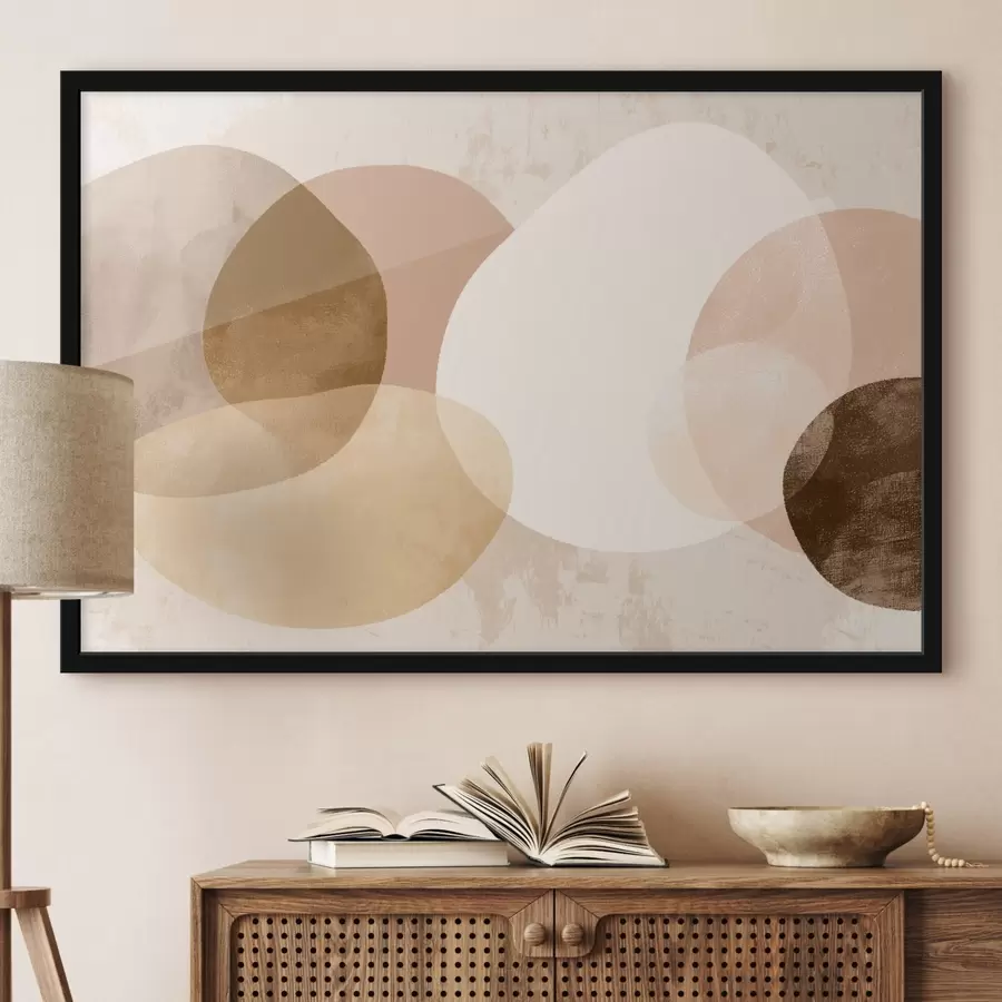 Fototapetes Abstrakti caurspīdīgi apļi siltā krāsu gamā f45803