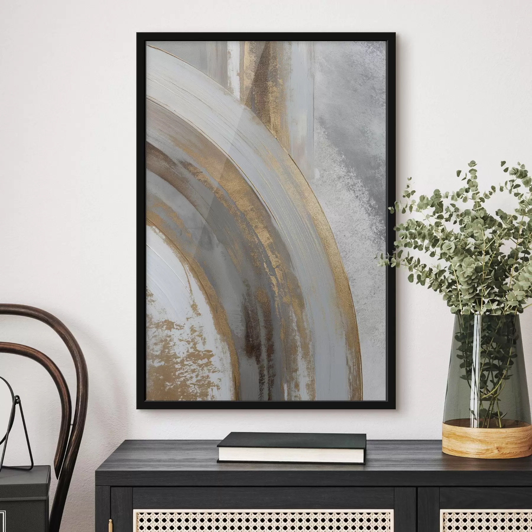 Fototapetes Abstrakti pelēki un dzelteni pusapļi f45809