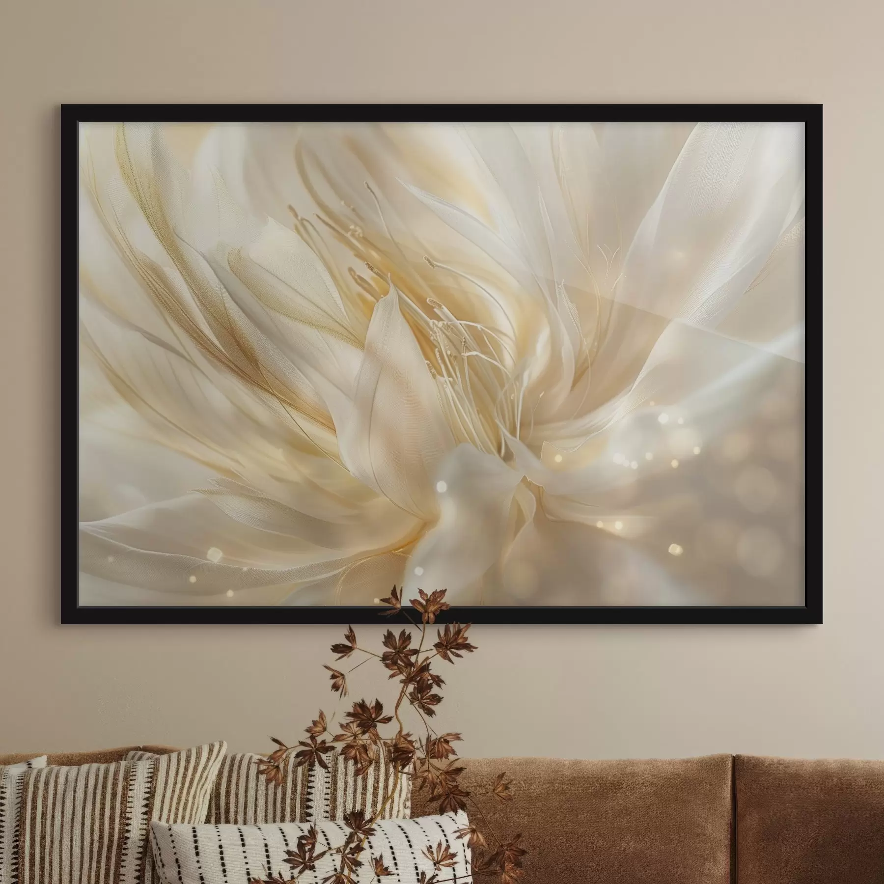 Fototapetes Gaišs abstrakts zieds dzeltenoranžā mirdzumā f45819