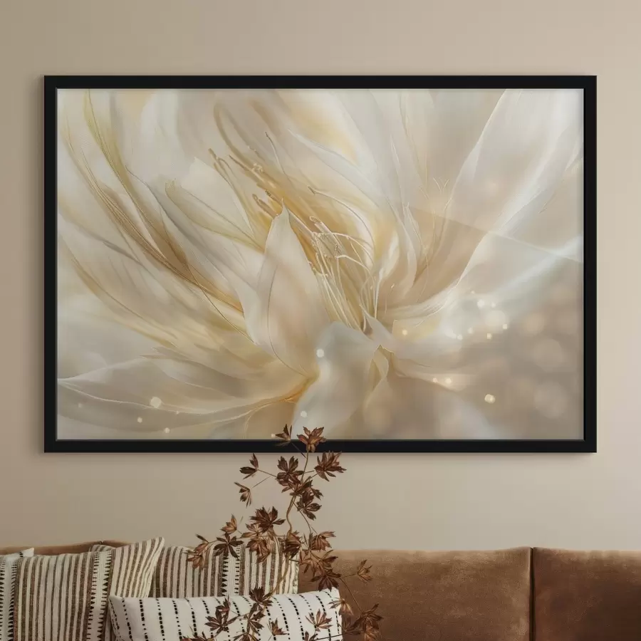 Fototapetes Gaišs abstrakts zieds dzeltenoranžā mirdzumā f45819