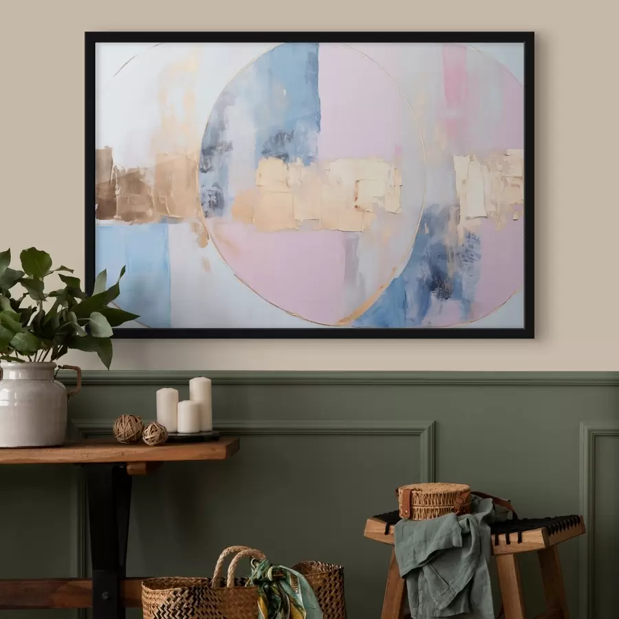 Fototapetes Abstrakcija zilos-rozā apļos f45821