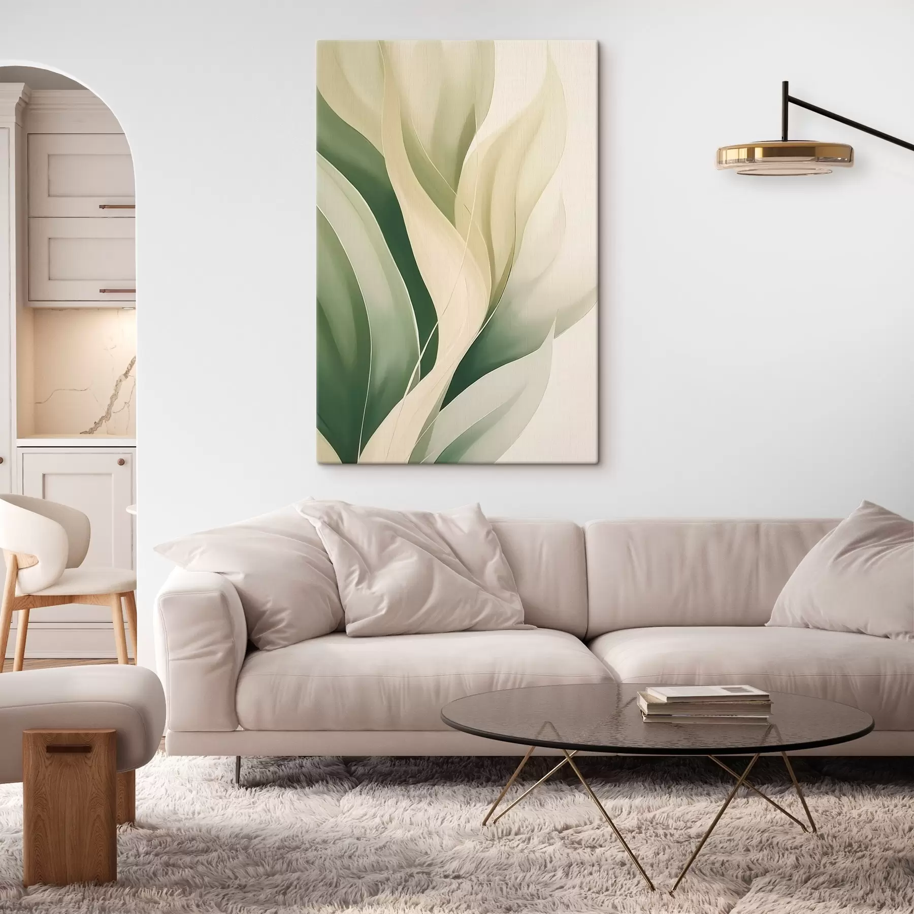 Glezna Abstraktas zaļas lapas s45832