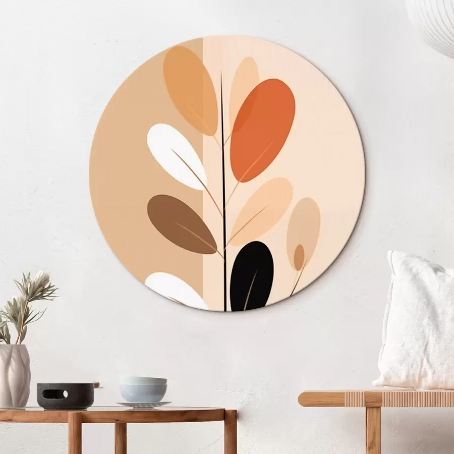 Glezna Minimālisma stila zariņš ar lapām r45834