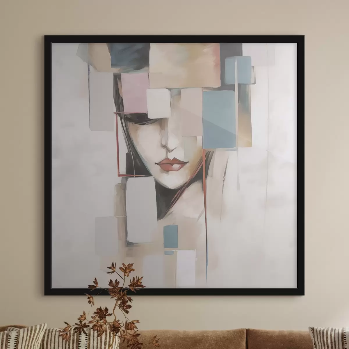 Plakāts Abstraktā portreta glezniecības imitācija f45920