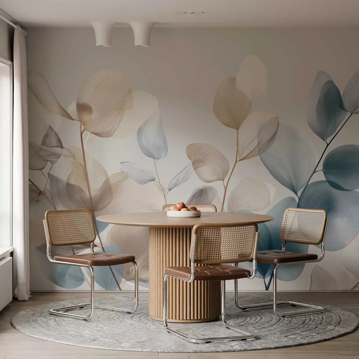 Fototapetes elegantas eikalipta lapas ar vēnām w04503