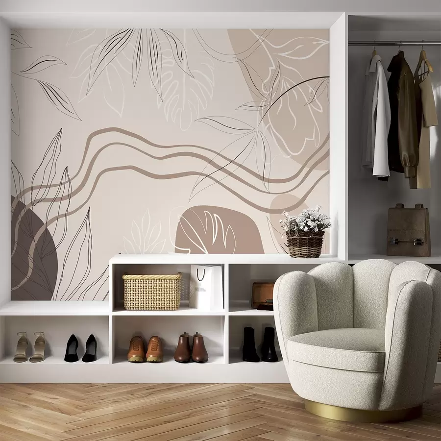 Fototapetes Abstrakts ar lapām w04604