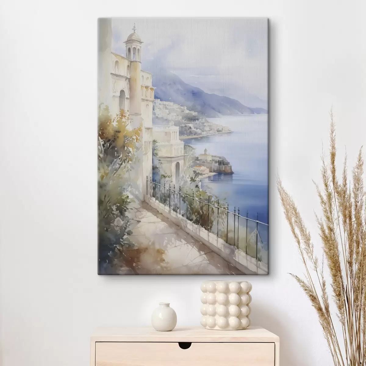 Glezna Līcis pie pilsētas akvareļa imitācija s45979