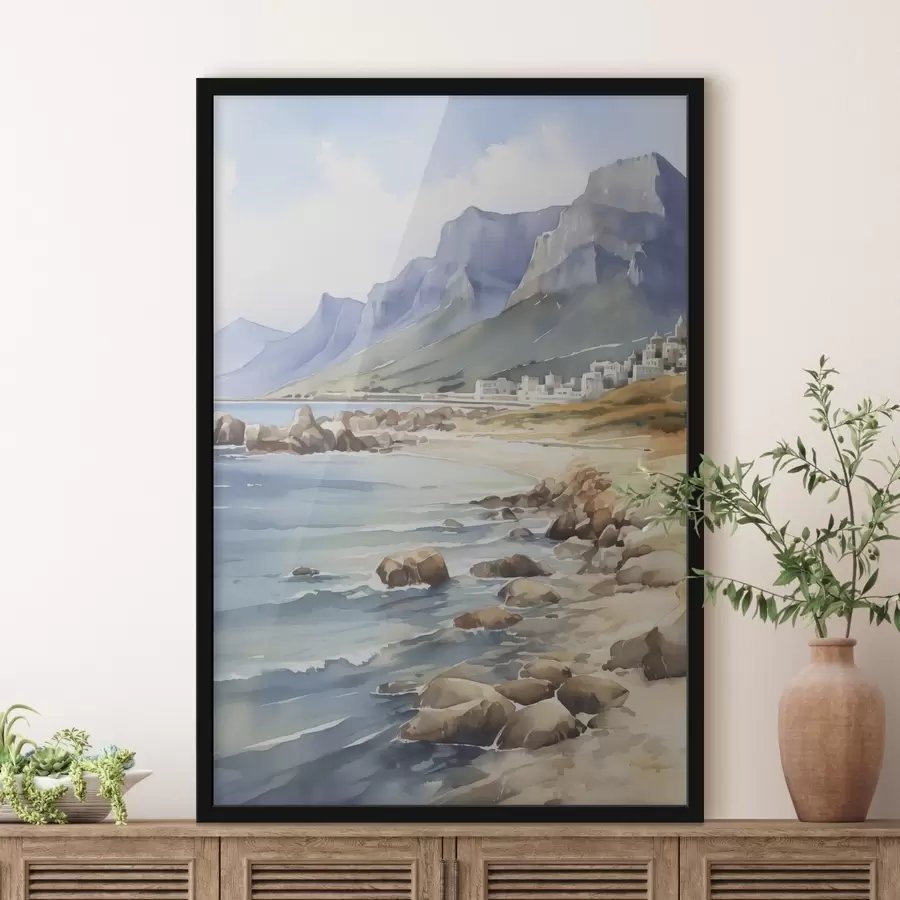 Fototapetes Jūras krasta akvareļa imitācija f45978