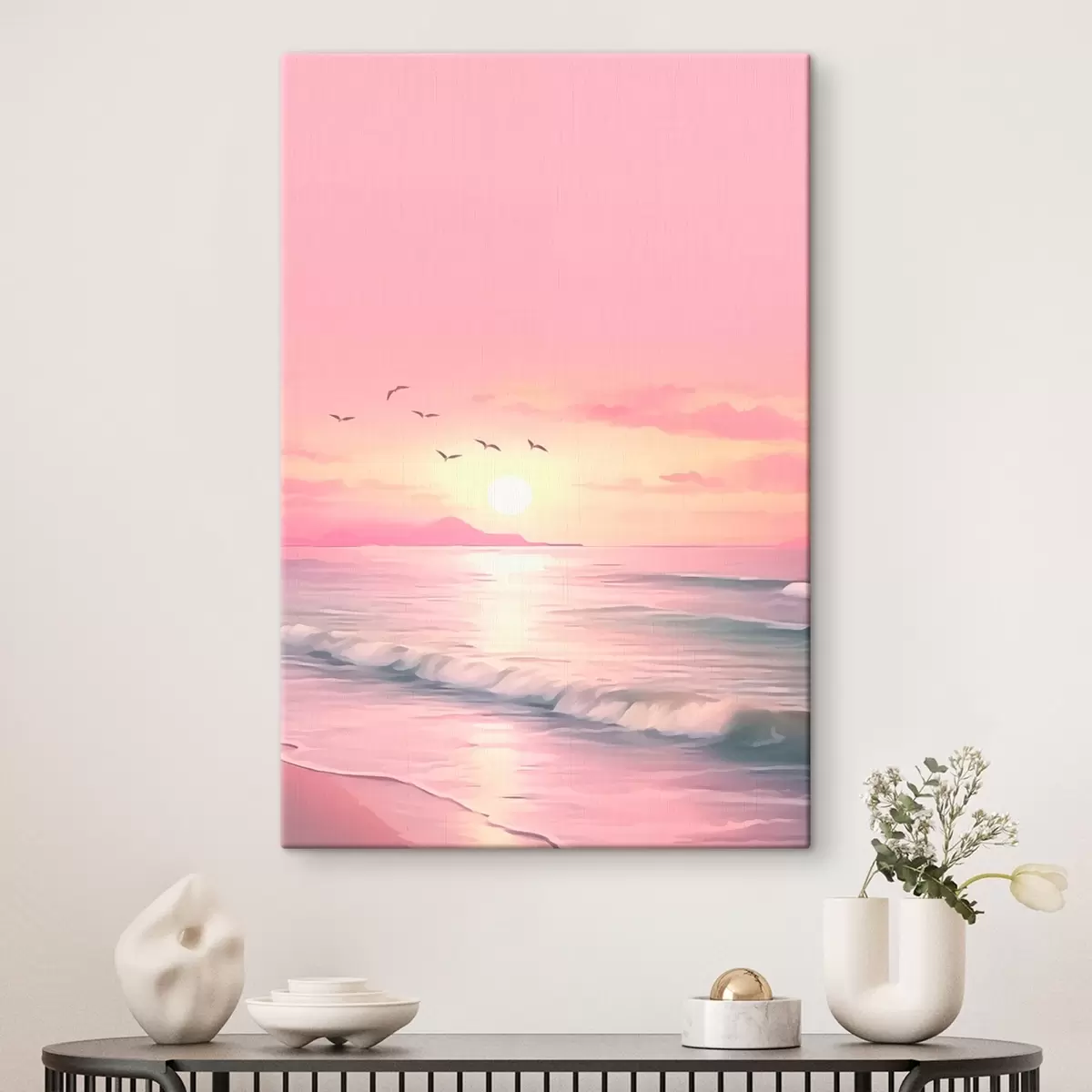 Glezna Rozā saulriets virs jūras s45955