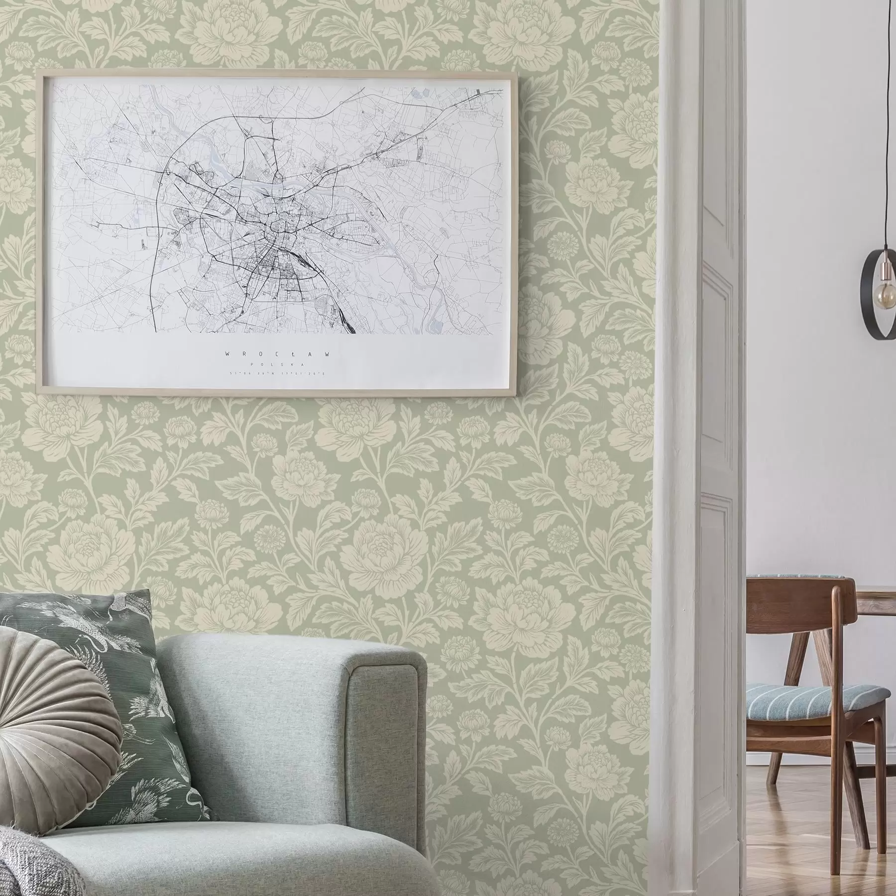 Fototapetes Lielas līniju mākslas peonijas uz salvijas fona a00582