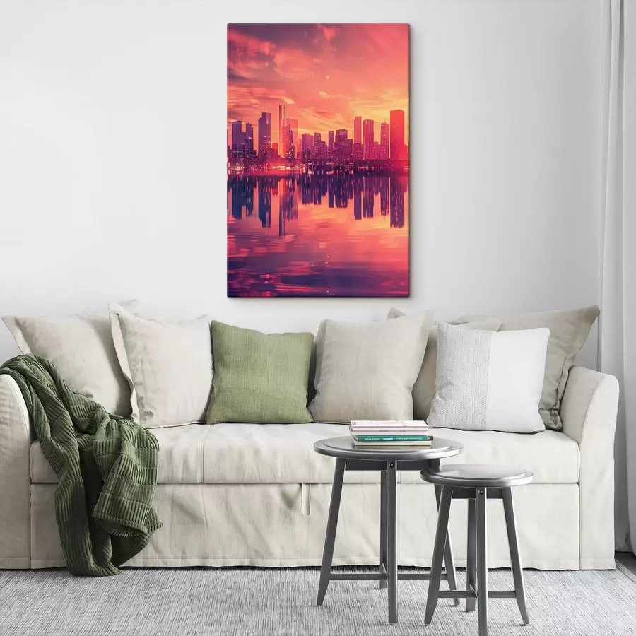 Glezna Pilsēta saulrietā s45658