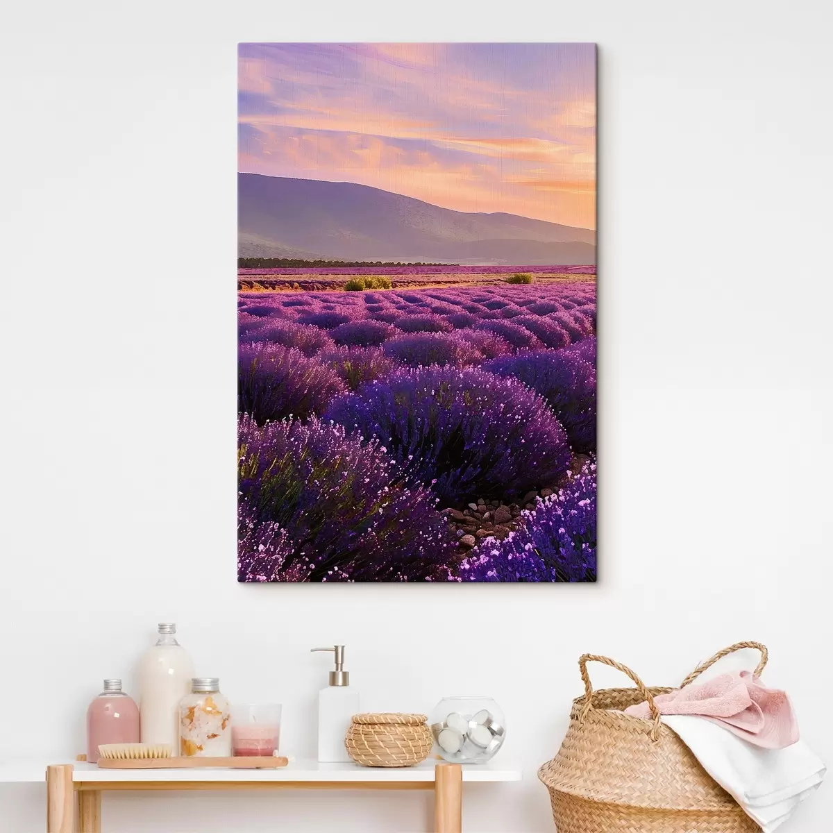 Glezna Lavandas lauki kalnu fonā s45662