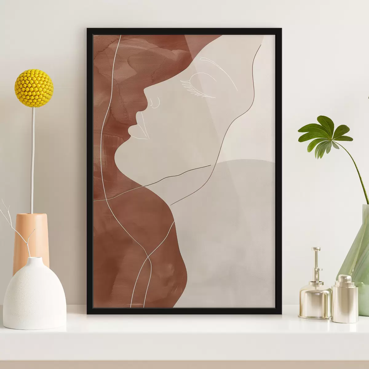 Plakāts Abstrakcija, meitenes siluets f45656