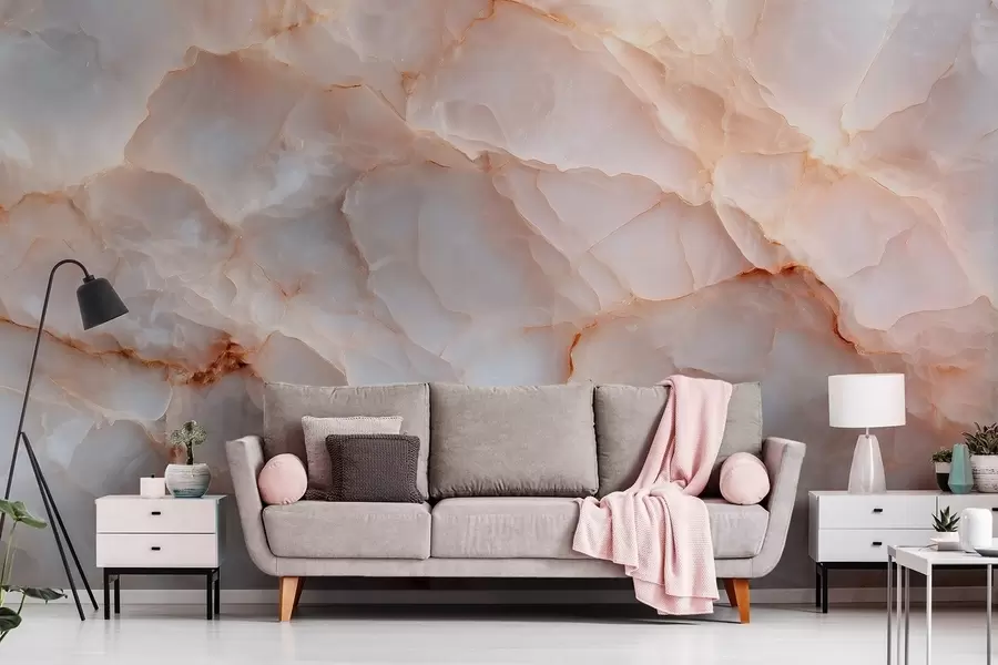 Fototapetes Grezns marmora imitācija smilškrāsas-pelēkā tonī ar mirdzošu efektu w09412