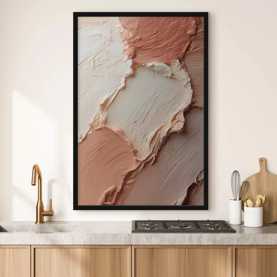 Fototapetes Krēmveida persiku tekstūras triepieni, bagātīga impasto f45869