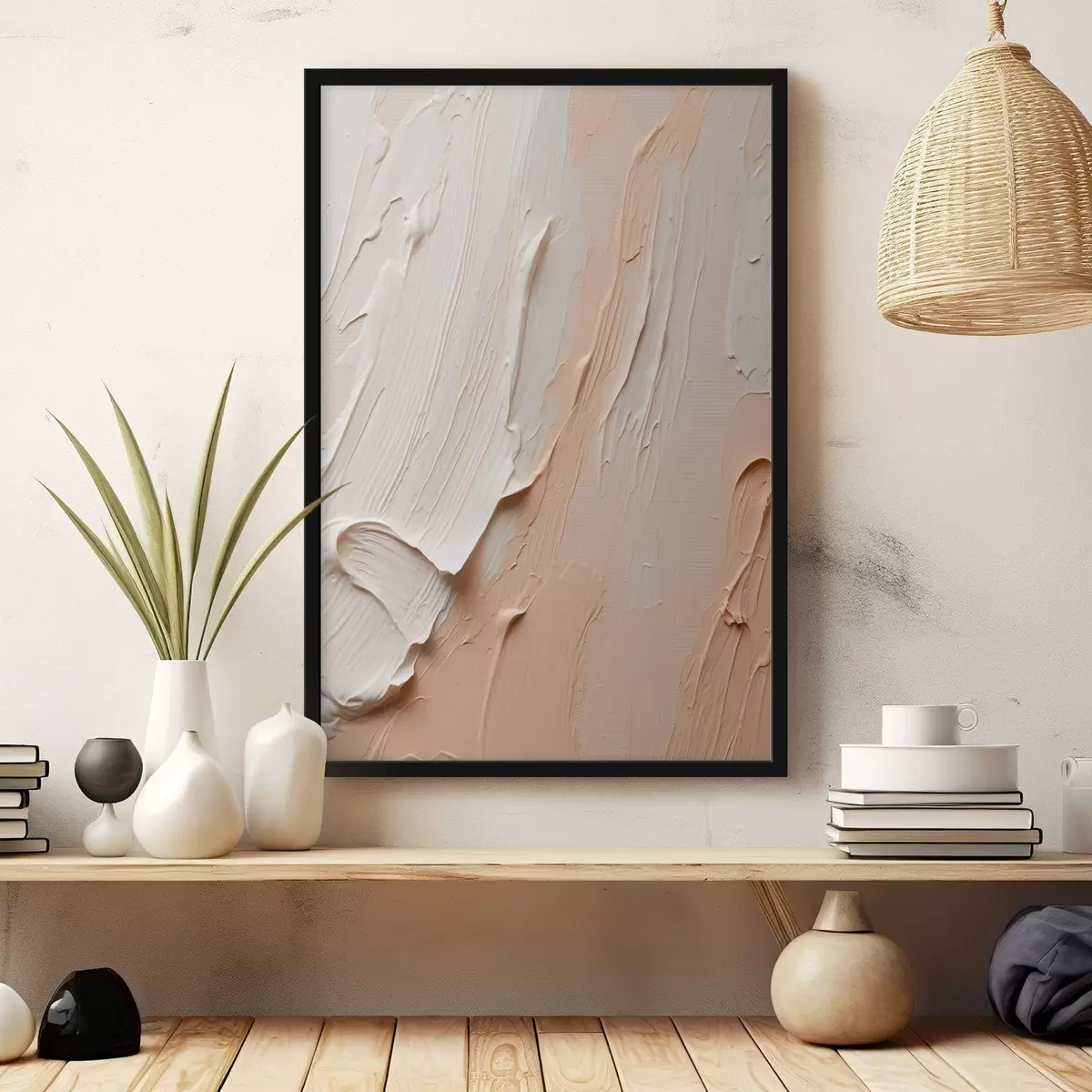Plakāts Teksturēti pasteļtoņi smilškrāsas un krēmkrāsas toņos f45871