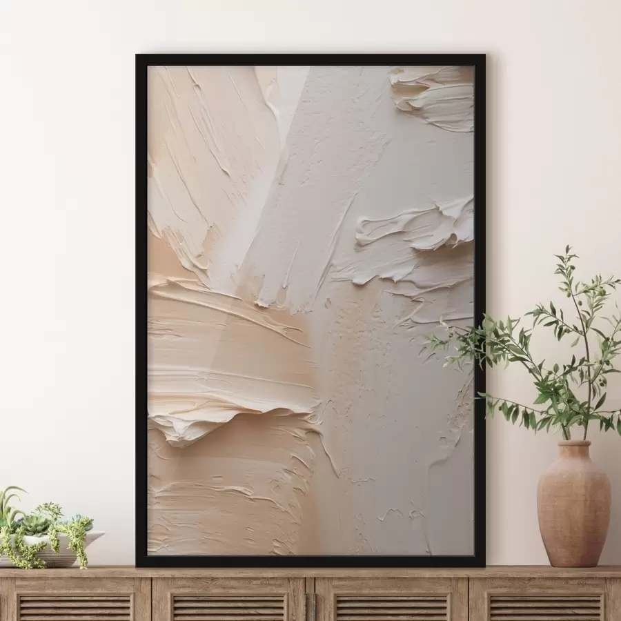 Fototapetes Viegli impasto triepieni, krēmveida smilšaina tekstūra f45872