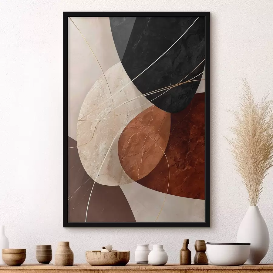 Fototapetes Ģeometriski ovāli smilškrāsas-karameles toņu paletē f45878