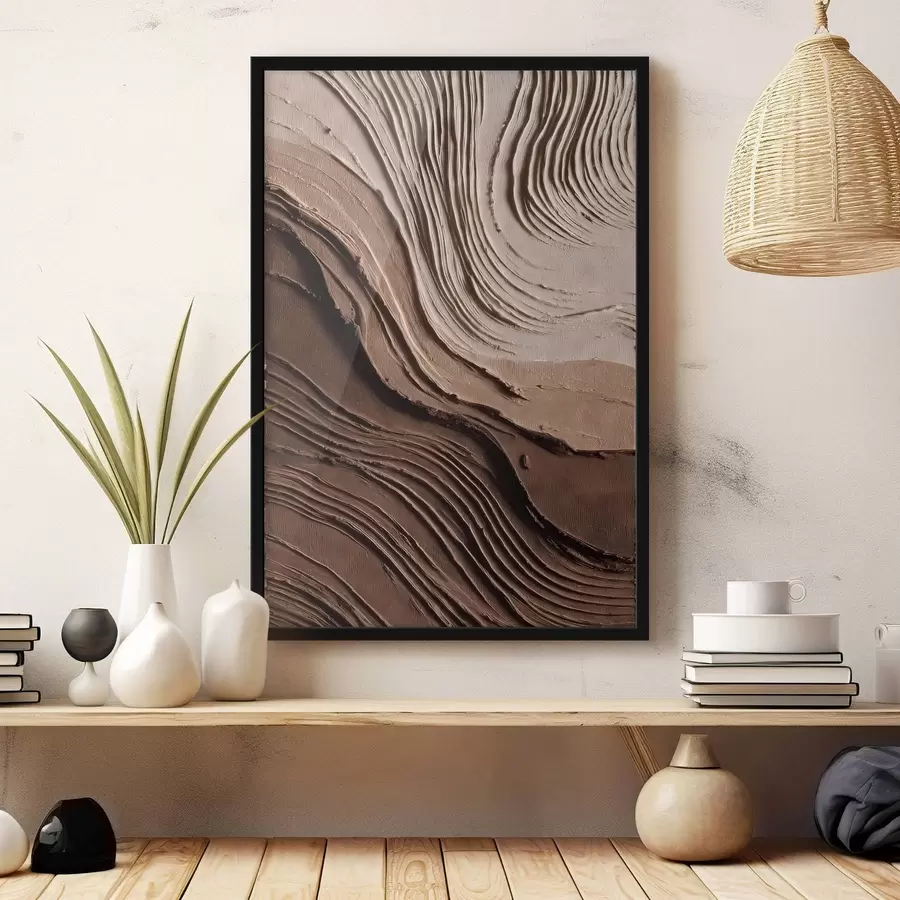 Fototapetes Reljefas šokolādes-bēša krāsas slāņi, teksturēta pasta f45894