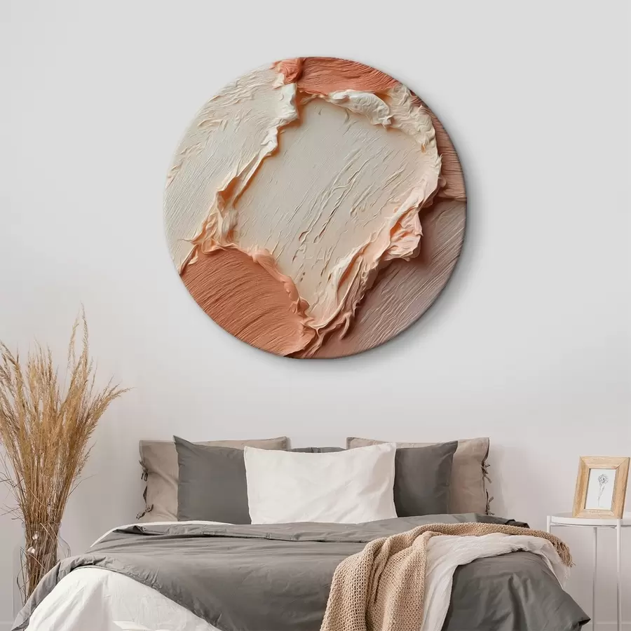 Glezna Krēmveida persiku tekstūras triepieni, bagātīga impasto r45869