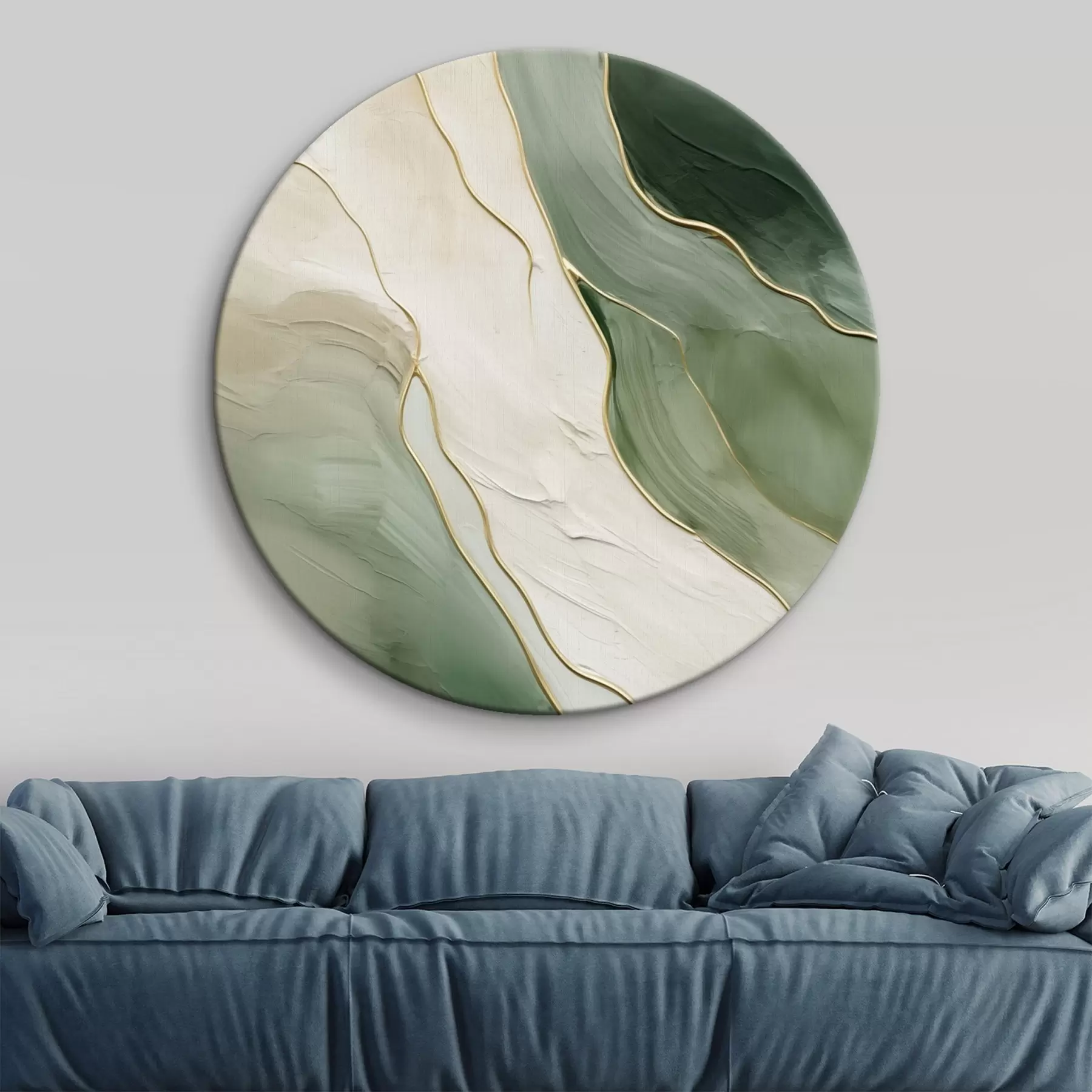 Glezna Smaragda abstrakts motīvs ar smalkām dzeltenām līnijām r45888