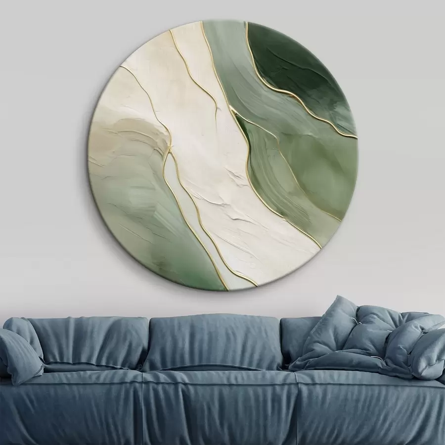 Glezna Smaragda abstrakts motīvs ar smalkām dzeltenām līnijām r45888