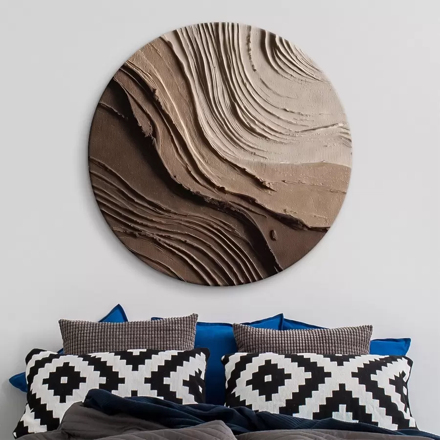 Glezna Reljefas šokolādes-bēša krāsas slāņi, teksturēta pasta r45894