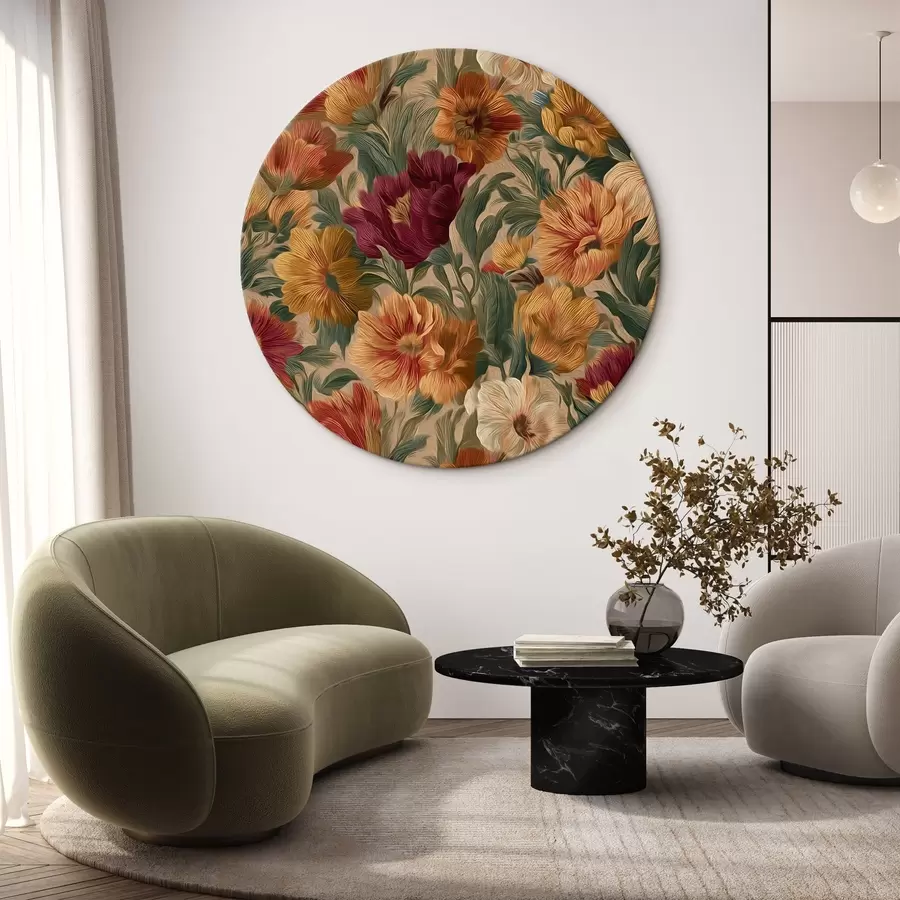 Glezna Vintage ziedu raksts siltā krāsu gamā r45896