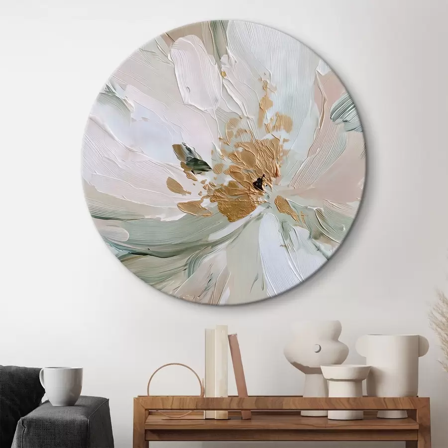 Glezna Pastelkrāsas impasto zieds ar dzelteniem akcentiem r45900