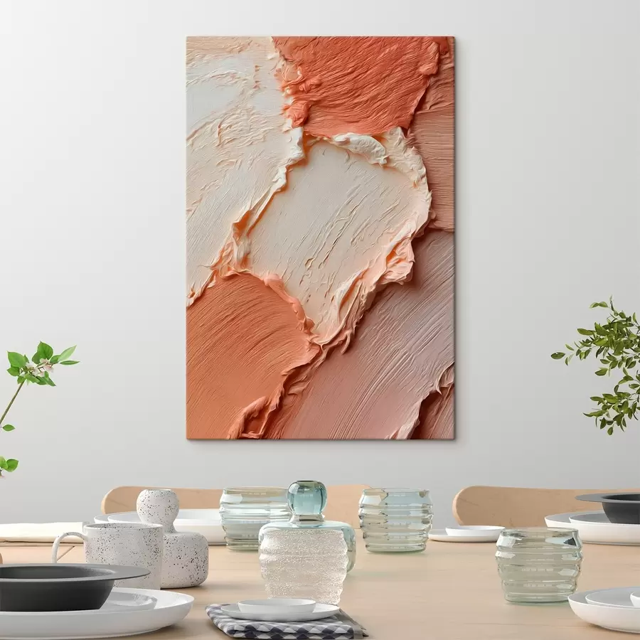 Glezna Krēmveida persiku tekstūras triepieni, bagātīga impasto s45869