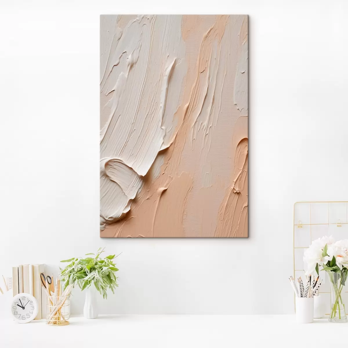 Glezna Teksturēti pasteļtoņi smilškrāsas un krēmkrāsas toņos s45871