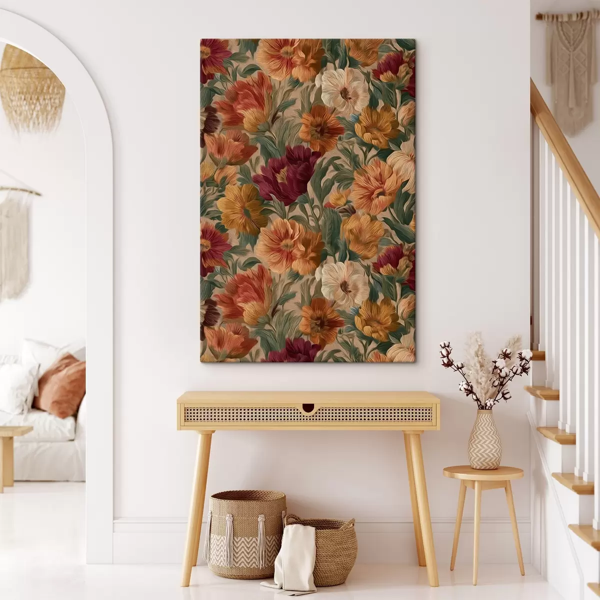 Glezna Vintage ziedu raksts siltā krāsu gamā s45896