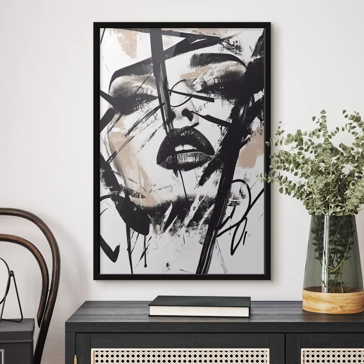 Plakāts Abstrakts grafiti stila sievietes portrets f45777