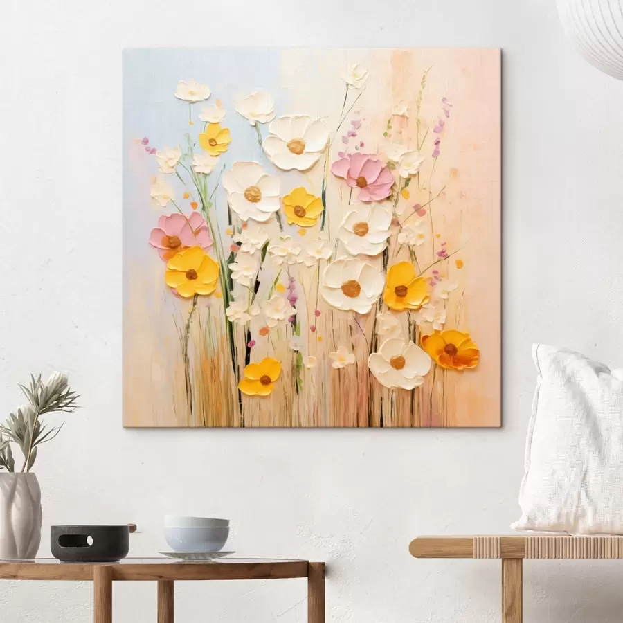 Glezna Pavasara abstrakcija ar glezniecības elementiem s45740