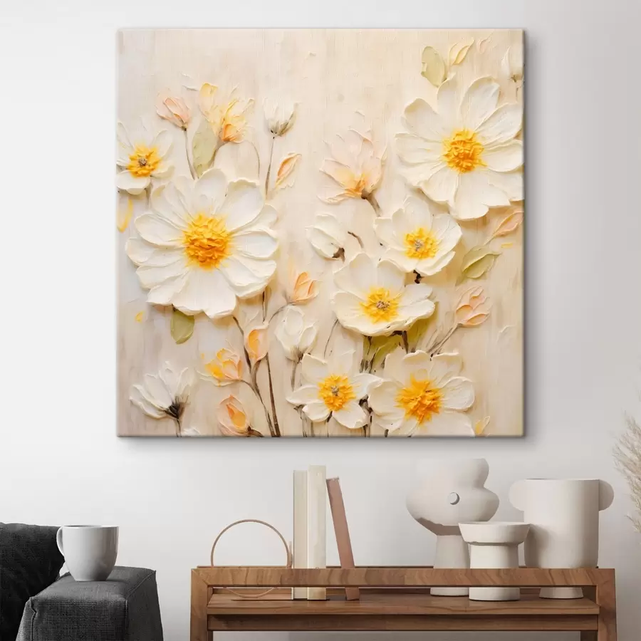 Glezna Ziedi pasteļtoņos eļļas gleznu stilā s45742